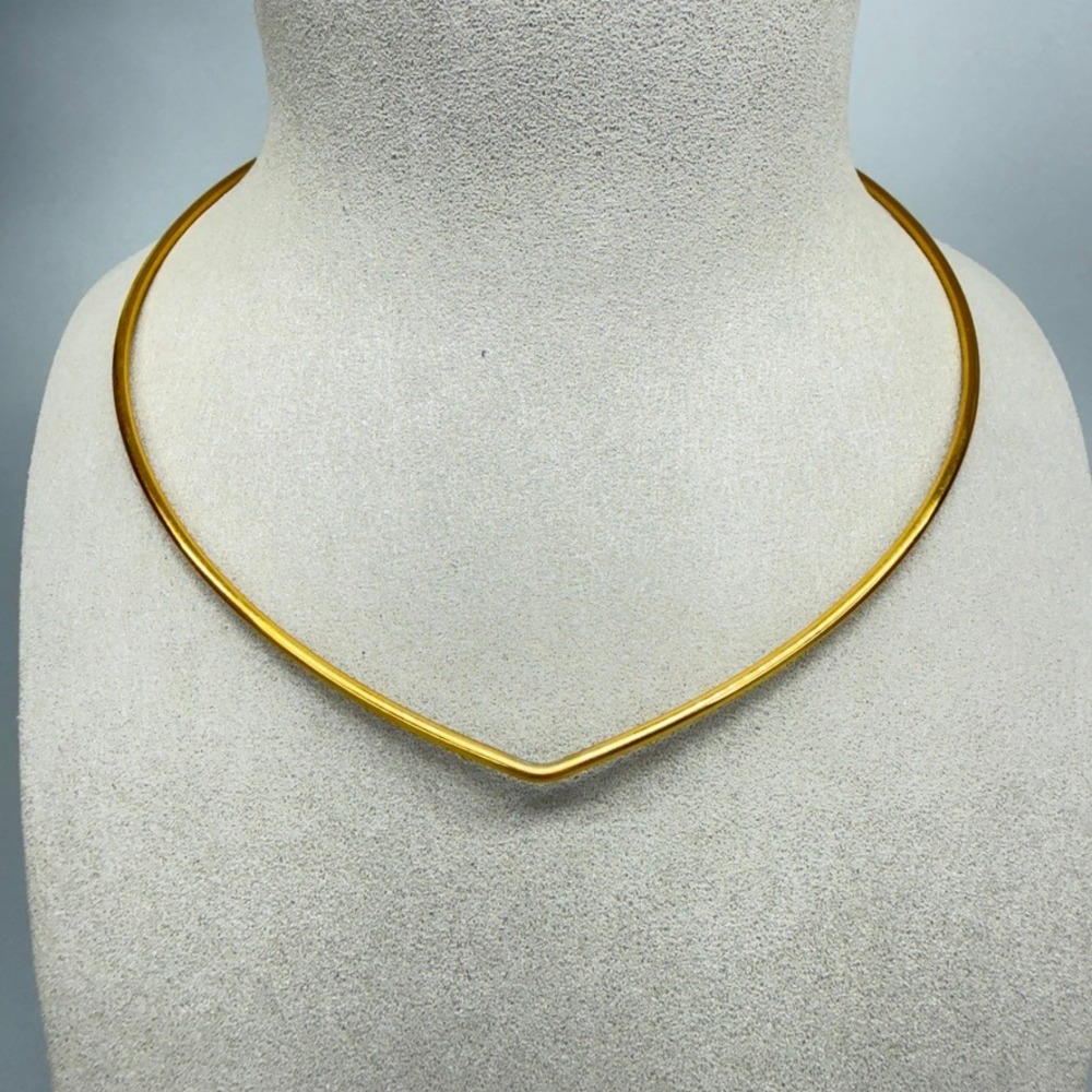 Vintage Joan Rivers Gold Tone V-Shape Torque Collar Necklace 16" Replacement